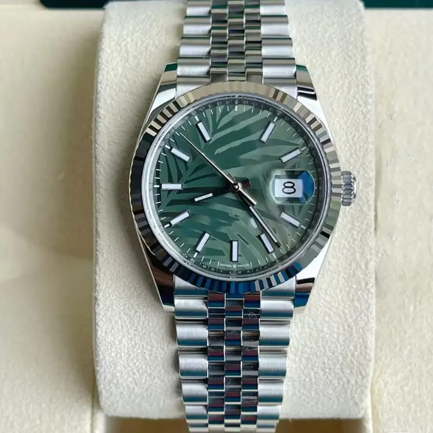 Watch étanche Lady DateJust Olive Green Automatic Watches 36 mm Diamant 126200 Men Blue Hole Match 126234 Mécanique Sapphire Glass Wrist