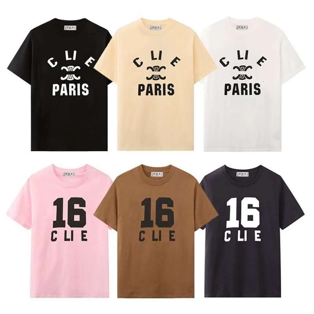 CEL Home Summer Pure Cotton High Edition Classic Chest Letter Printed Men's and Women's T-shirt Versatile Loose Short Slept