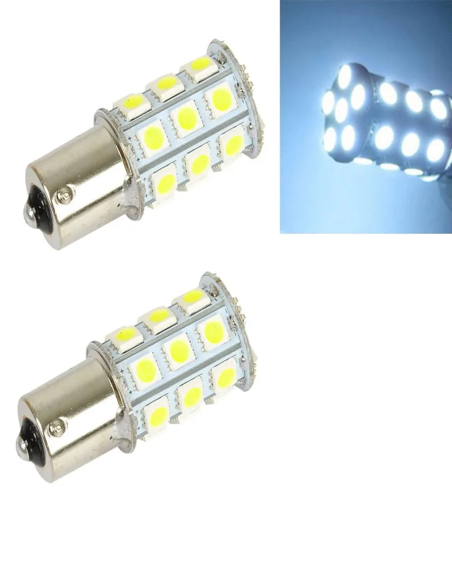 10 pezzi 1156 Ba15s LED lampadina per auto 27 LED 5050 SMD DC 12V LED bianco lampadina indicatore di direzione parcheggio indicatore laterale fanale posteriore universale Au2422534