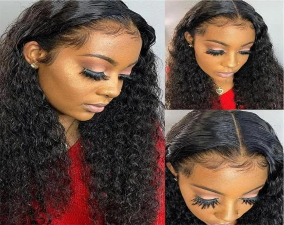 13x4 Deep Wave Lace Front Human Hair Wig Pre Plucked With Baby Hair 150 Brazilian Deep Curly Long Wig For Women37353245363306
