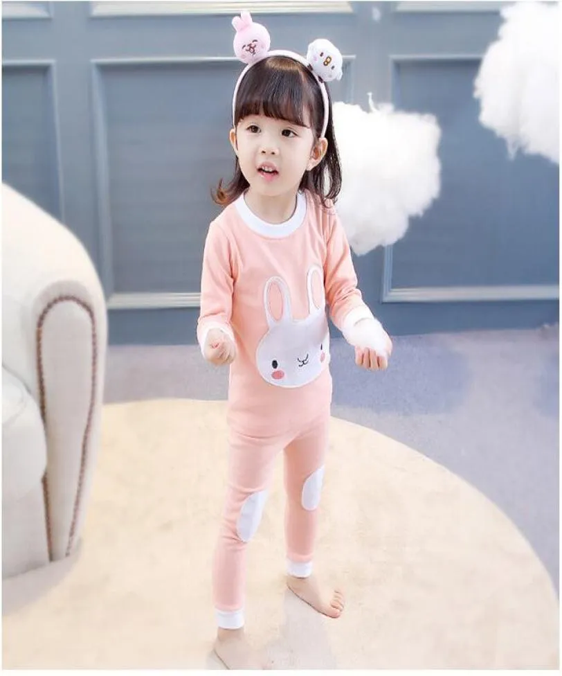 Menina pijamas conjuntos bebê manga longa coelho baleia impresso pijamas ternos roupas crianças outono roupas de noite terno duas peças natal 4088468