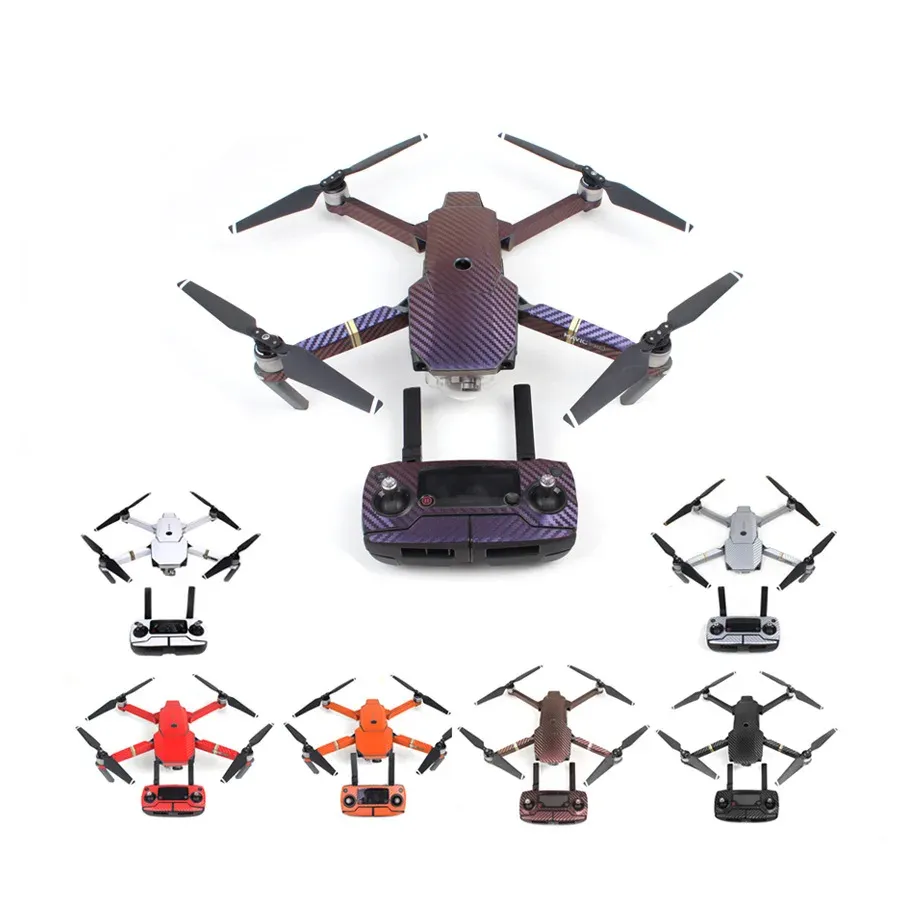 Drones 7color Waterproof Carbon Graphic Stickers for DJI MAVIC PRO Colorful Skin Decals for Drone Body/ Remote Control/ Battery/ Arm