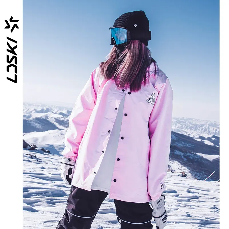 جاكيتات Ldski Ski Jackets النساء الرجال الشتاء باركاس هوديز مرنة الأصفاد المرنة للماء على الجليد على الجليد في الهواء الطلق مدرب التزلج على التزلج في الهواء الطلق