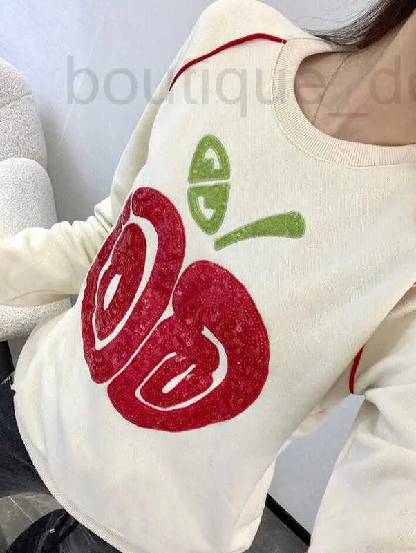 Women's Hoodies & Sweatshirts Designer 24 Letters Fruit Sequin Embroidery Round Neck Sweater Girl Must Enter Heavy Industry 1-17 RVLA