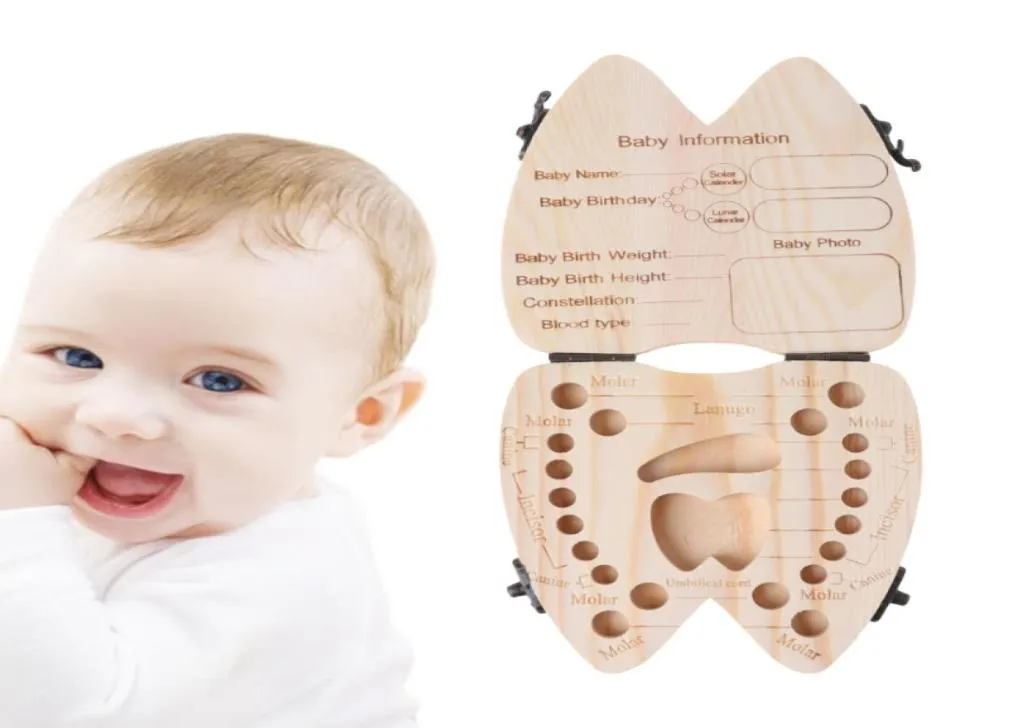 Коробка для детских зубов, деревянный органайзер для молочных зубов, для хранения мальчиков и девочек, сувенирный чехол с коробкой для сбора плаценты для подарка ребенку6250123