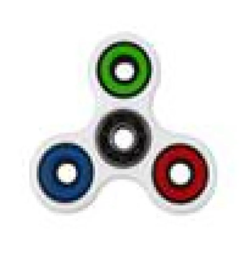 Nuovo triangolo Tri Hand Spinner Finger EDC Hand Spinner acrilico ABS plastica metallo giroscopio giocattoli vendite al dettaglio5408049