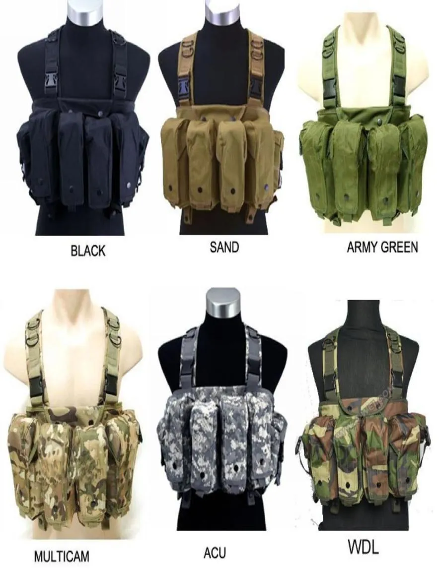 Equipamento de peito tático para caça, grande capacidade, transportador mag, 7 bolsos, combate, airsoft, paintball, colete ht1301968903