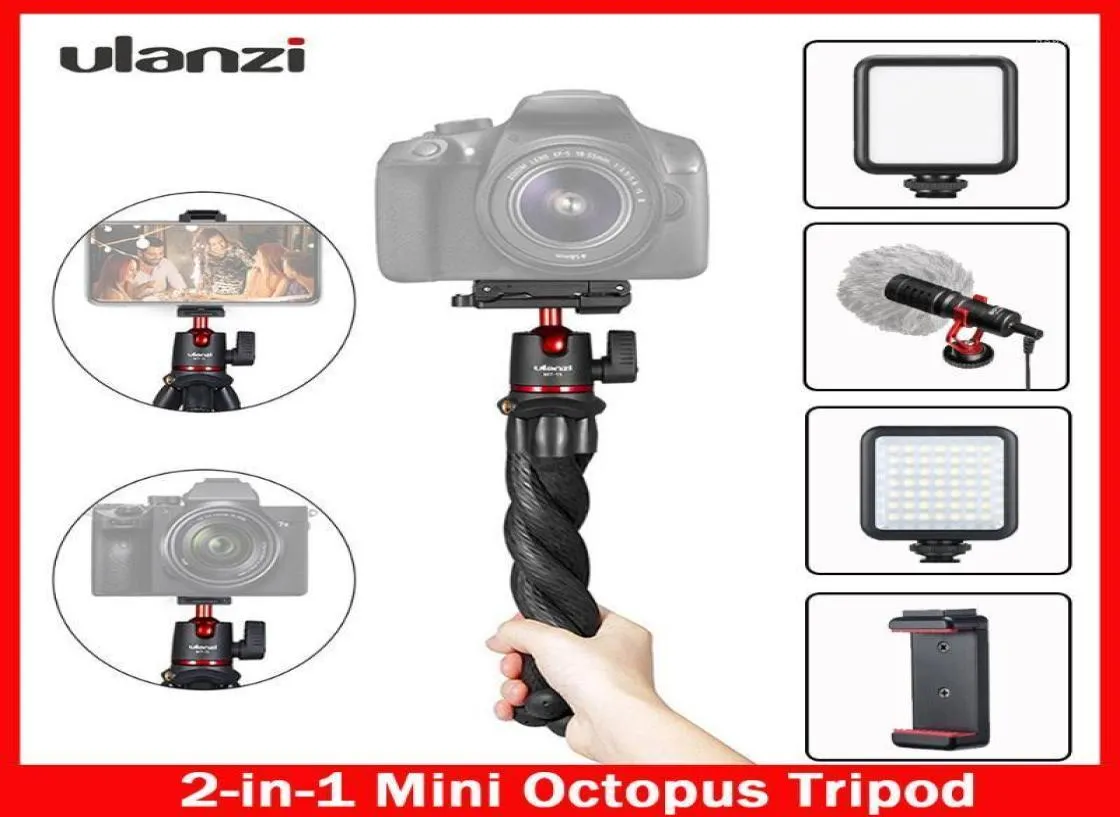 Treppiedi Ulanzi MT11 Treppiede flessibile per polipo Design della piattaforma 2in1 Regolazione a 360 ° Testa a sfera per smartphone DSLR SLR Vlog Tr1024873