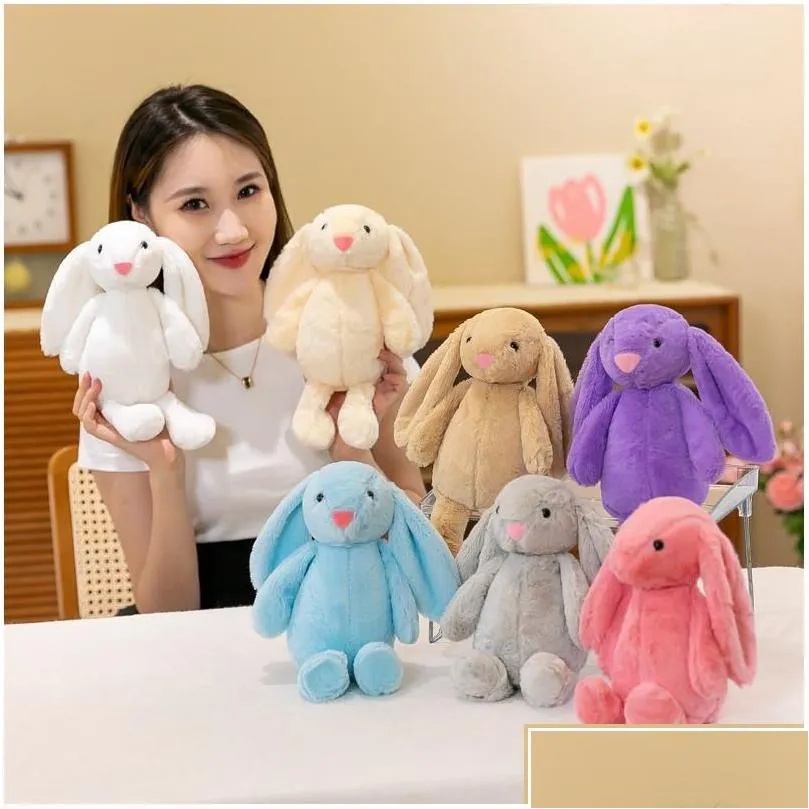 Stuffed Plush Animals Easter Bunny 12Inch 28Cm P Filled Toy Creative Doll Soft Long Ear Rabbit Animal Kids Baby Valentines Day Bir Dhkpq