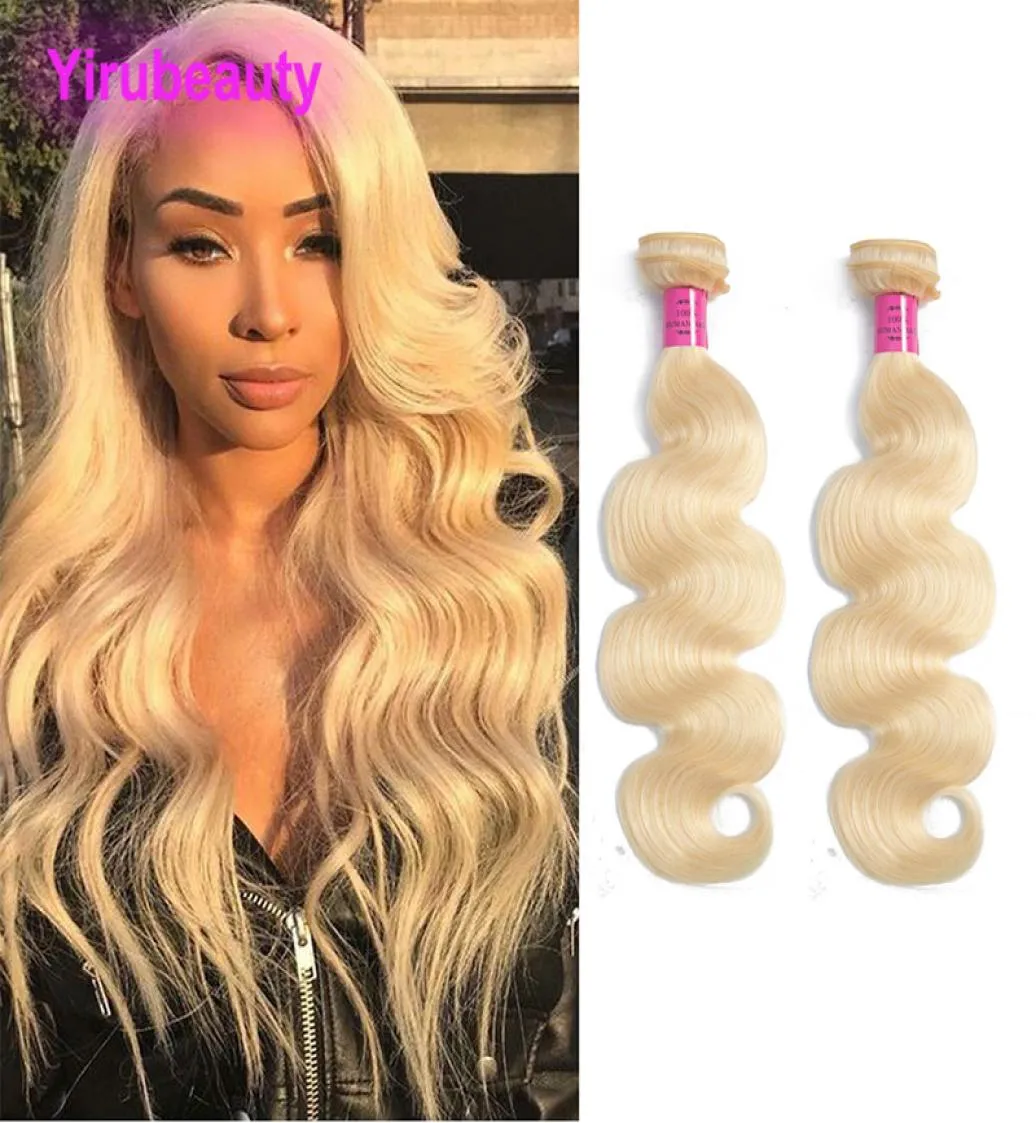 Brazilian Virgin Hair Extensions 830inch 2 Bundles Body Wave 2 Pieceslot Human Hair 613 Blonde Double Wefts 613 Color7771039