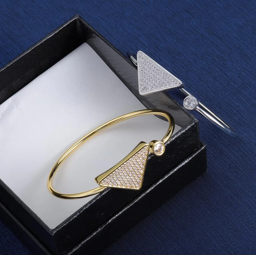 Triangular Gold Bracelets Exquisite Triangle Bracelets Gold & Silver Plated... From Shuo ...