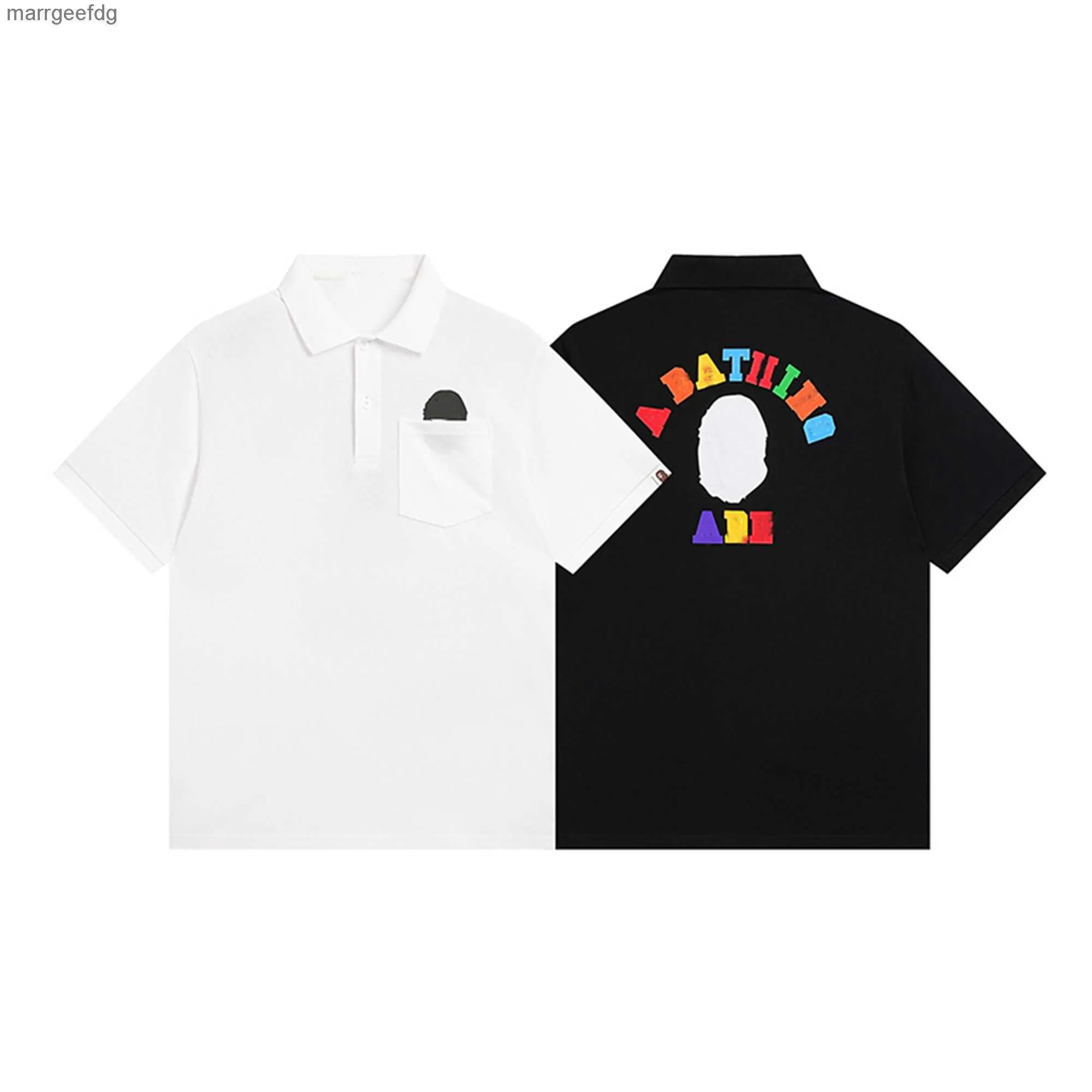 T-shirts hommes hommes t-shirt designer t-shirts côté double face camouflage vêtements de requin imprimé coloré chemise de coton lumineux éclair de cajou C13 240301