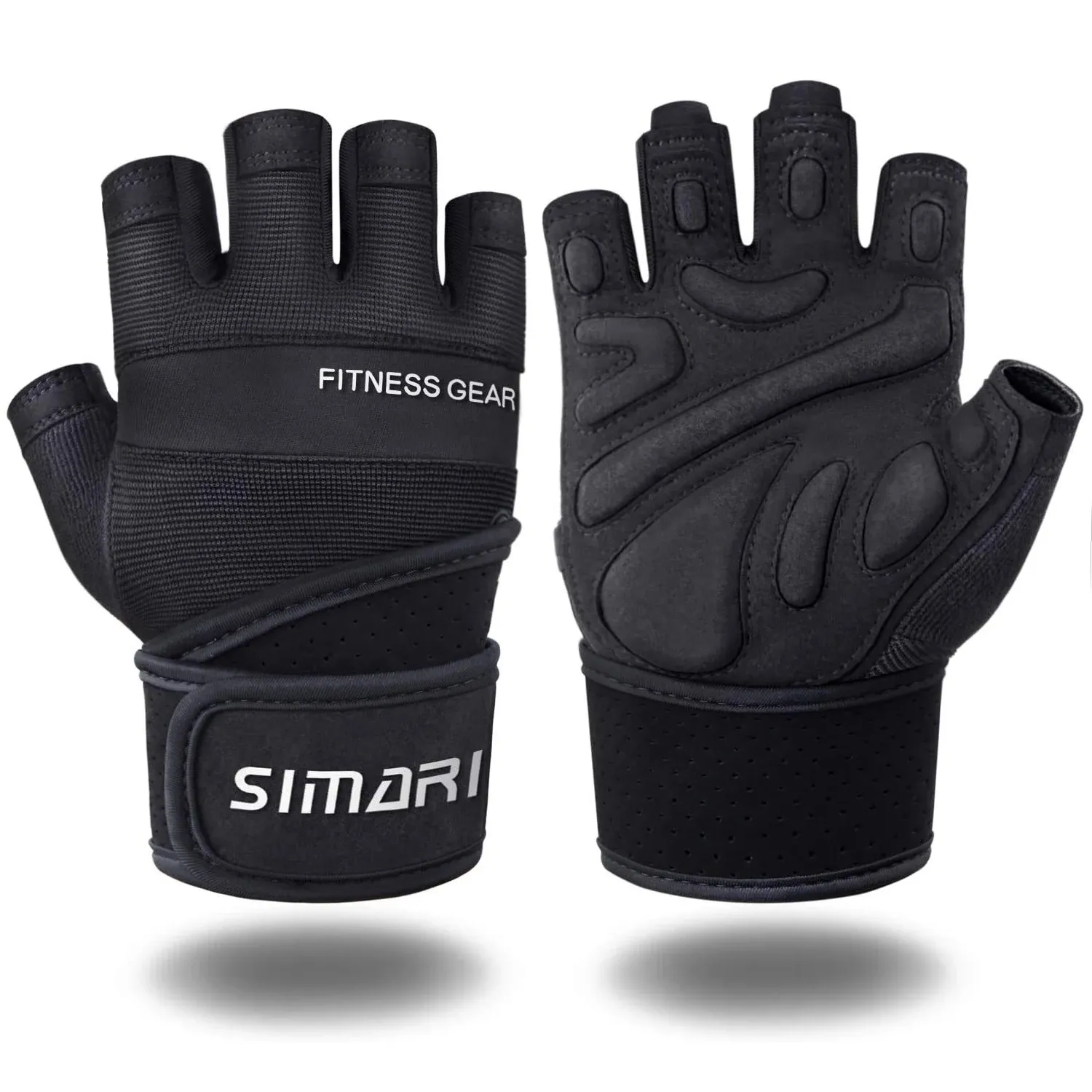Gloves Fitness Weightlifting Gloves Breathable Workout Half Finger Gloves Antislip Dumbbell Gloves Lengthen Wristband Wrist Support