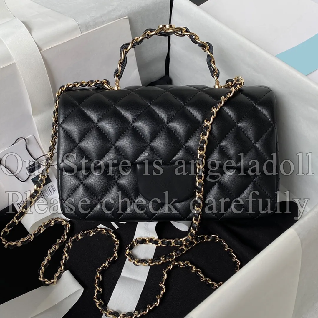 10a Mirror Quality Designer Mini Classic Flap Bag 20cm dames luxe handvat handtassen echte lederen lamsk.