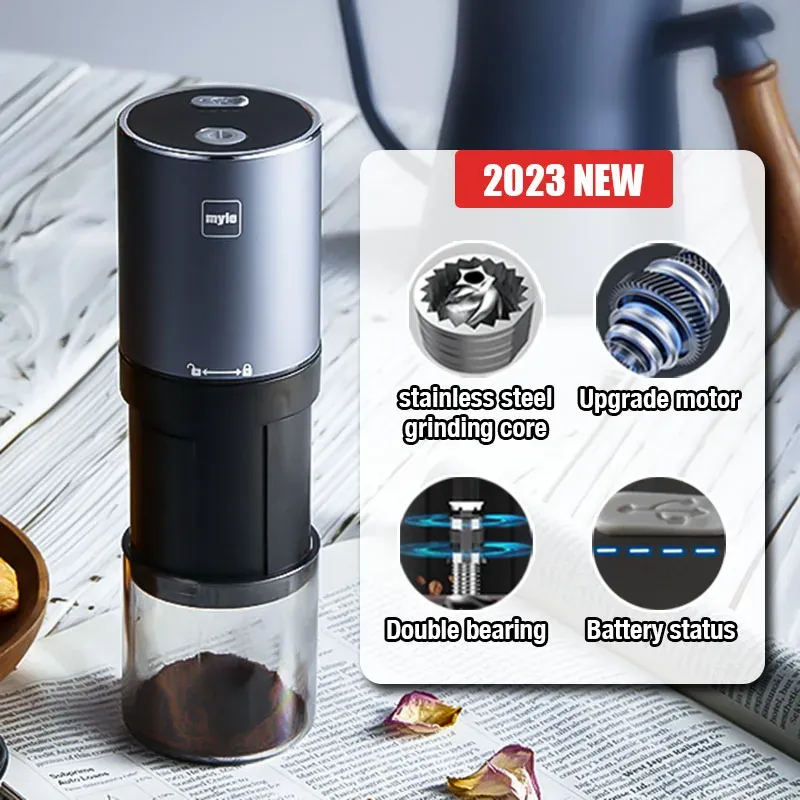 Tools Mini Electric Coffee Bean Grinder Scalable Small Coffee Mill Grinder Stainless Steel Grinding Core USB Charge Coffee Grinder