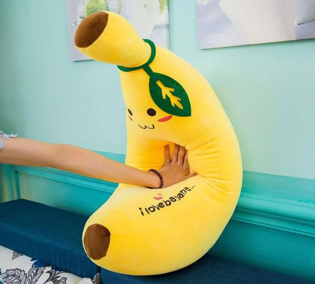 Dorimytrader Großes weiches Simulationsfrucht-Bananen-Plüschkissen, gefülltes Cartoon-Gelb-Bananen-Spielzeugkissen, Geschenk für Kinder, 80 cm, 31 Zoll, 3862525
