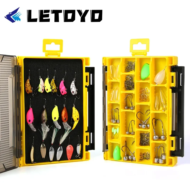 Werkzeuge LETOTO 3010W 1010W Reversible doppelseitige Angelbox Köder Jig Fächer Zubehör Tackle Box Aufbewahrungskoffer für Fliegenfischen