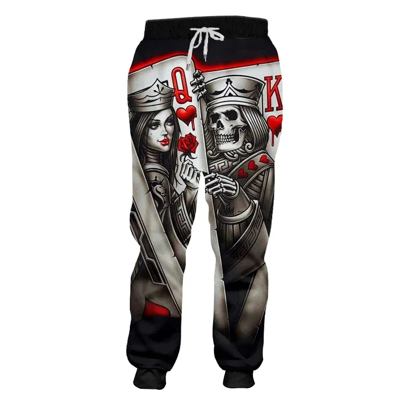 Sweatpants New Men's Y2k Skull Sweater Pants, 3D Print, Casual Pants, Harem Joggers, Hooded Golf Shirt, Sweat Pants, New, Tops Streetwear