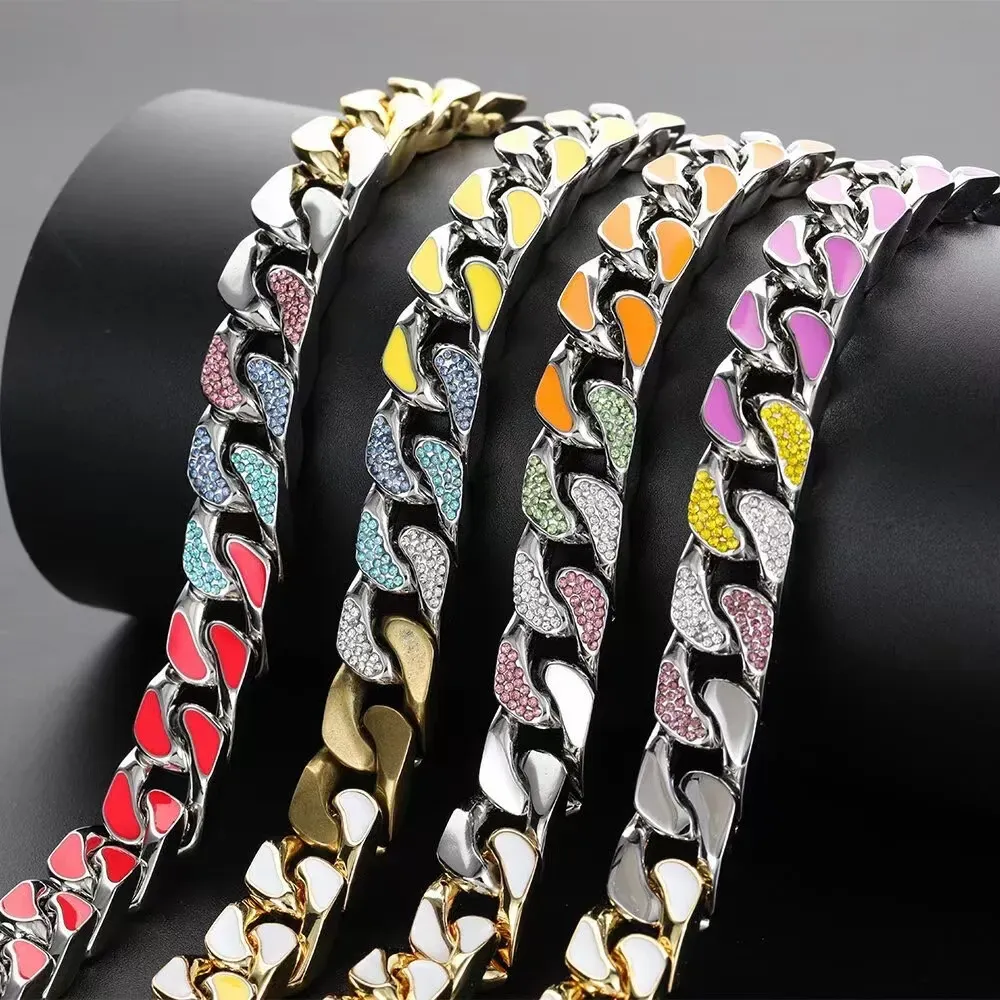 Designer halsband bokstav halsband titanium stål material nytt hip hop mode ins par stil personlig kubansk halsband designer stil