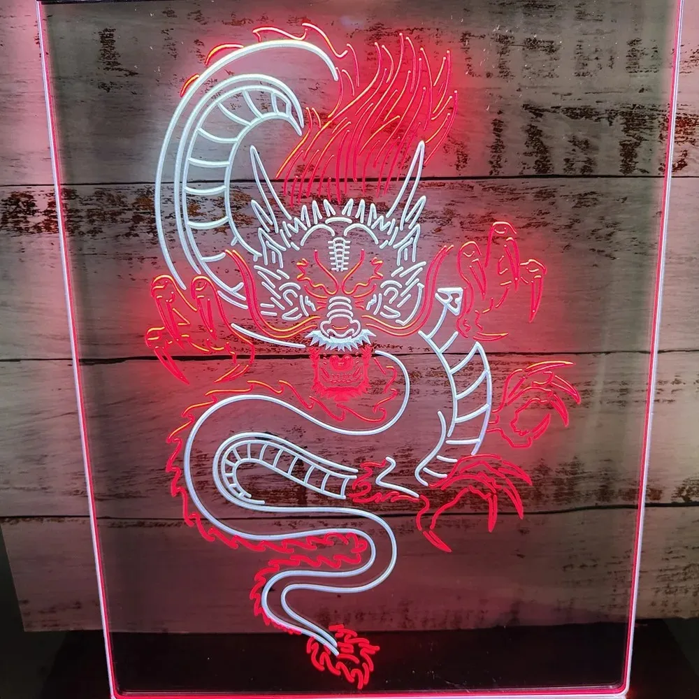 Dragon Room Dual Color LED Neon Sign 2-Color Display 240301