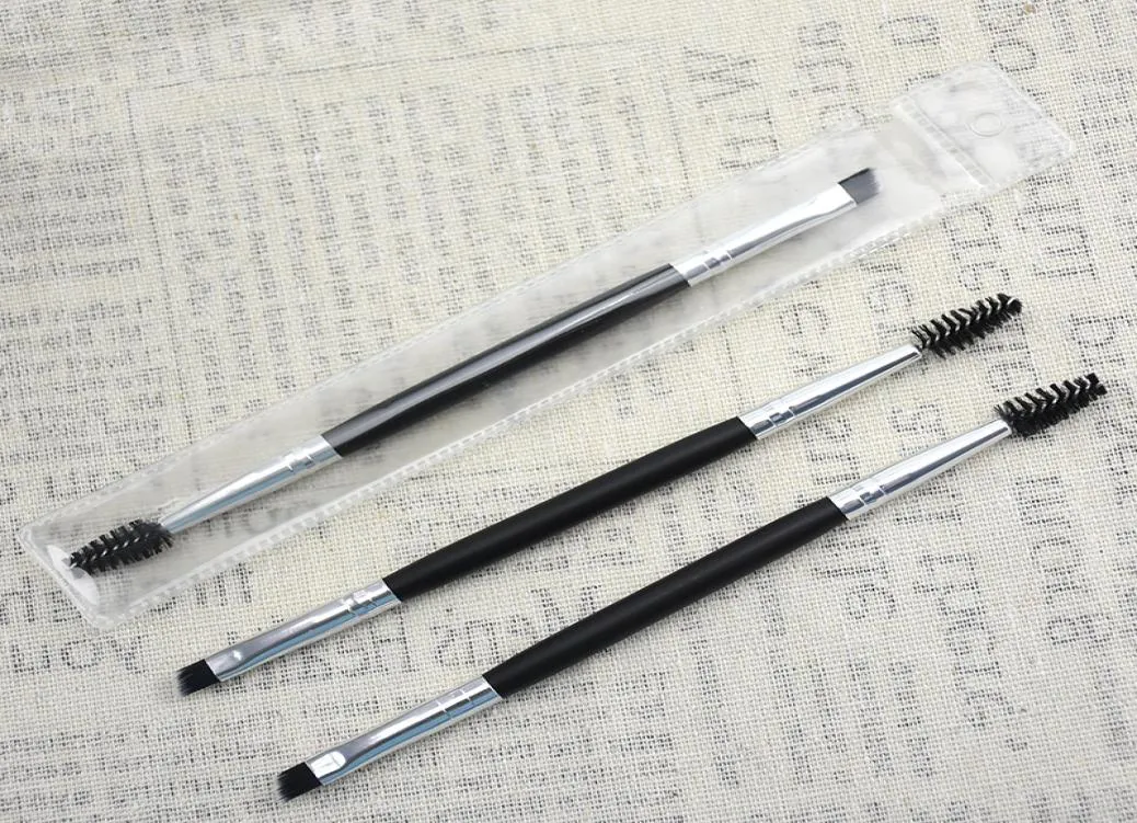 Makeup Eye Brow Eyebrow Brush 12 Syntetisk duo Makeup Borstar Double Eyebrow Brush Head Borstes Kit Pinceis DHL 5981383