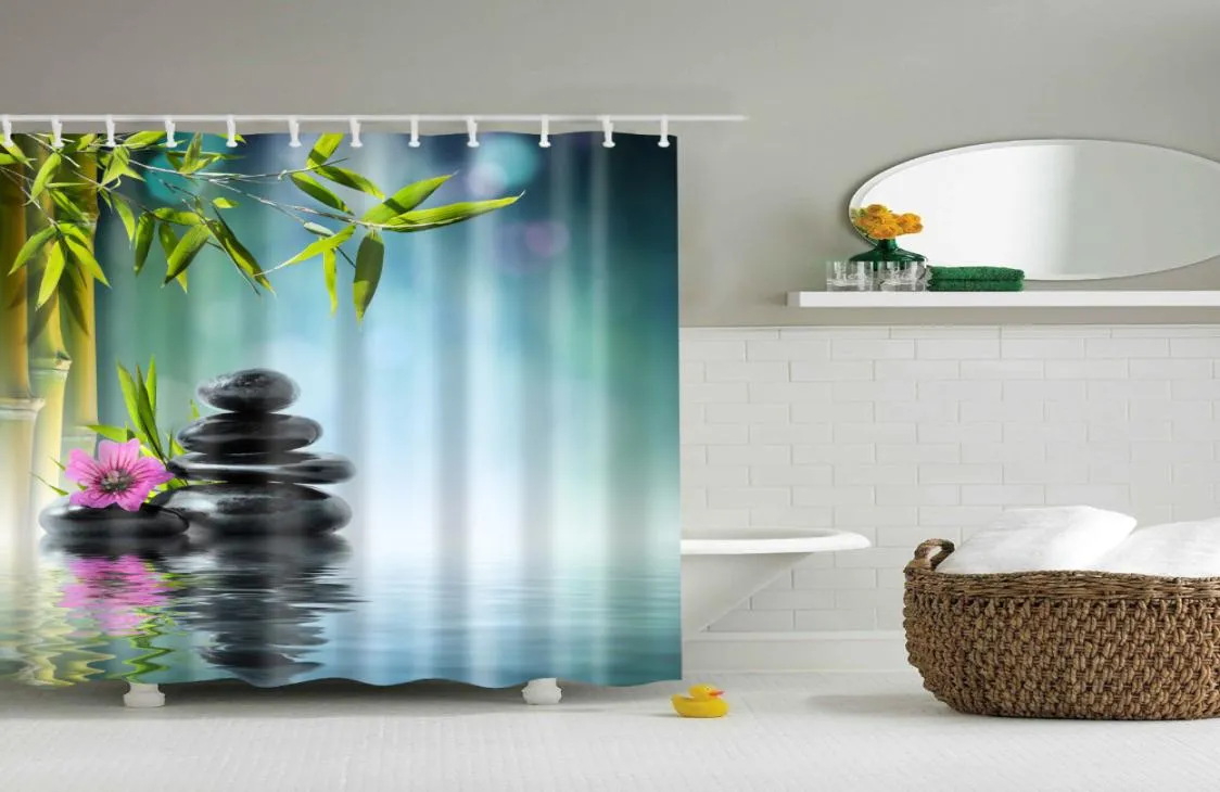 hochwertiger SPA Wasserdichter Duschvorhang Digitaldruck Badezimmerdekoration Schockierende Landschaft Duschvorhänge 180180 CM3273002