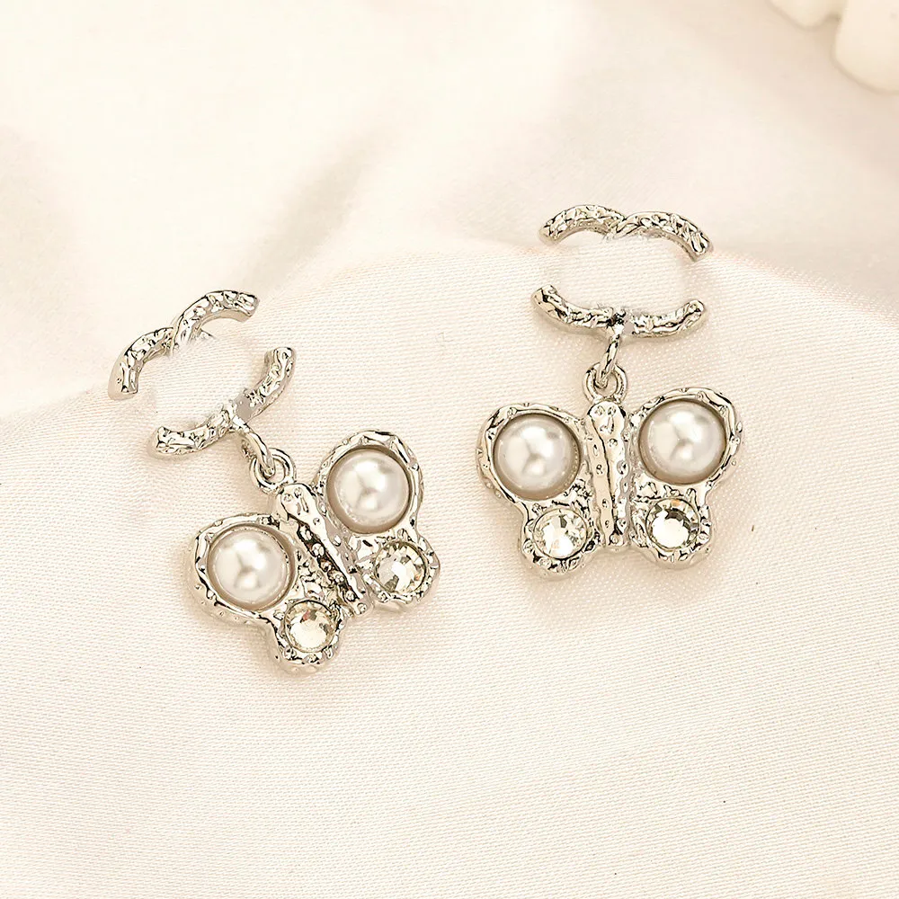 Luksusowe kolczyki dla kobiet metalowa biżuteria do motyla dla kobiet kolczyki stadninowe Prezent ślubny
