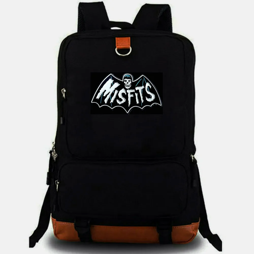 Fiend Club Lounge ryggsäck The Misfits Daypack Rock School Bag Band Musiktryck Rucksack Leisure Schoolbag Laptop Day Pack