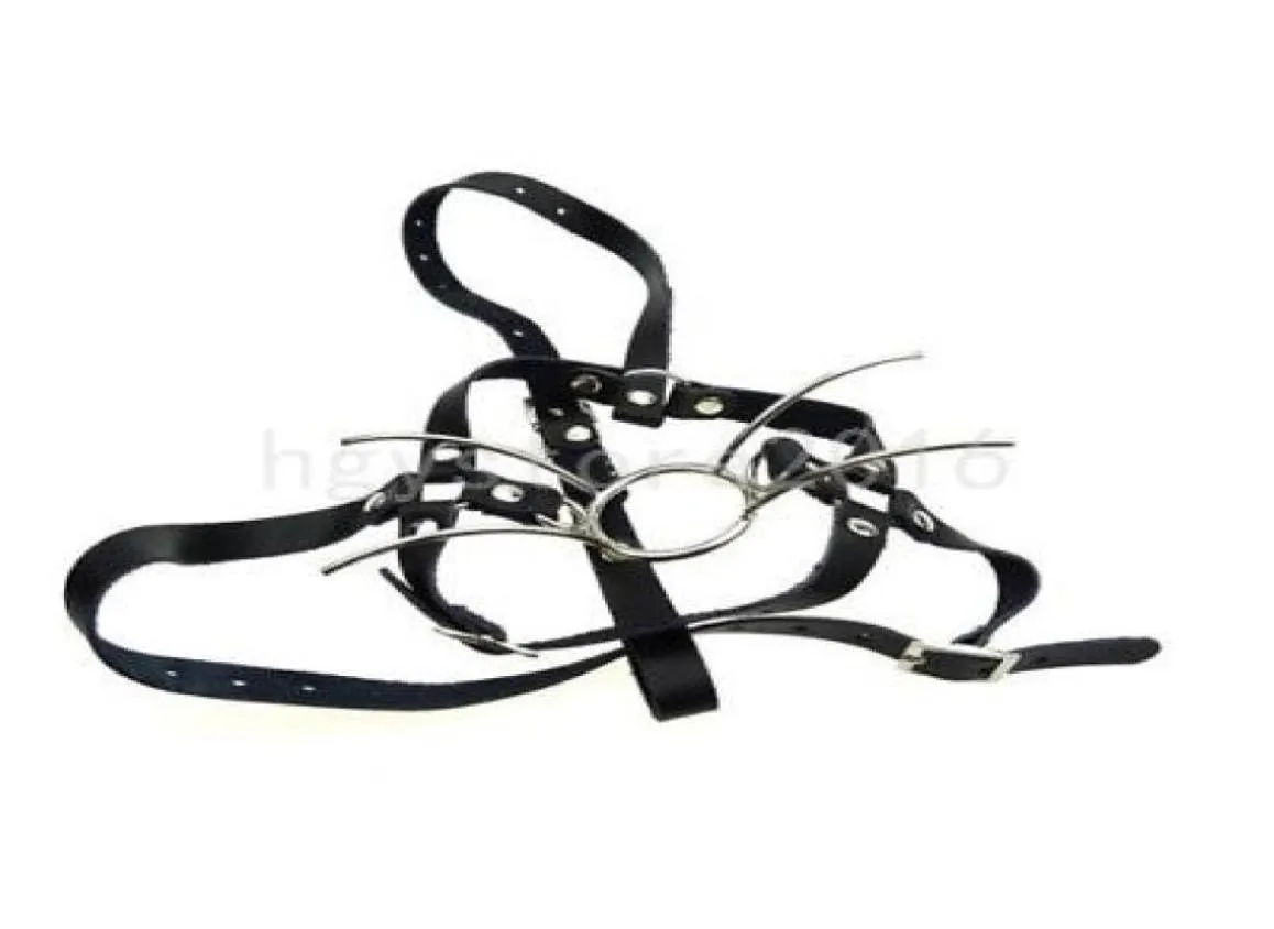 Cintura regolabile in pelle Acciaio Spider Bocca Gag Head Harness Mask gioco con cinturino aperto G944663485