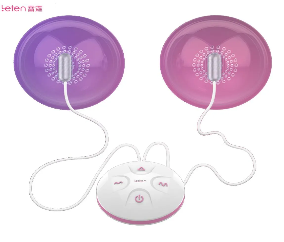 Leten Hands Electric Breast Pump Bra Stimulator Massager Tongue Lick Nipple Suction Cups Sucker Vibrator Sex Toy For Woman Y13200139