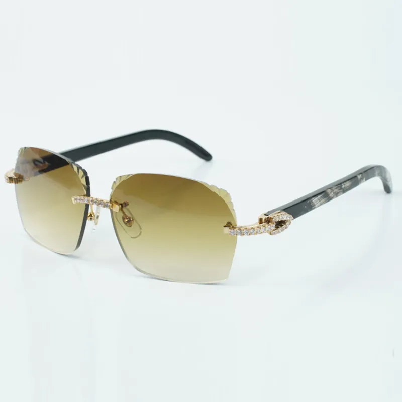 Модные классические солнцезащитные очки с ромбовидной огранкой, прямые продажи, 3524018, черные текстурированные очки на дужке из рога буйвола, размер 18-140 мм