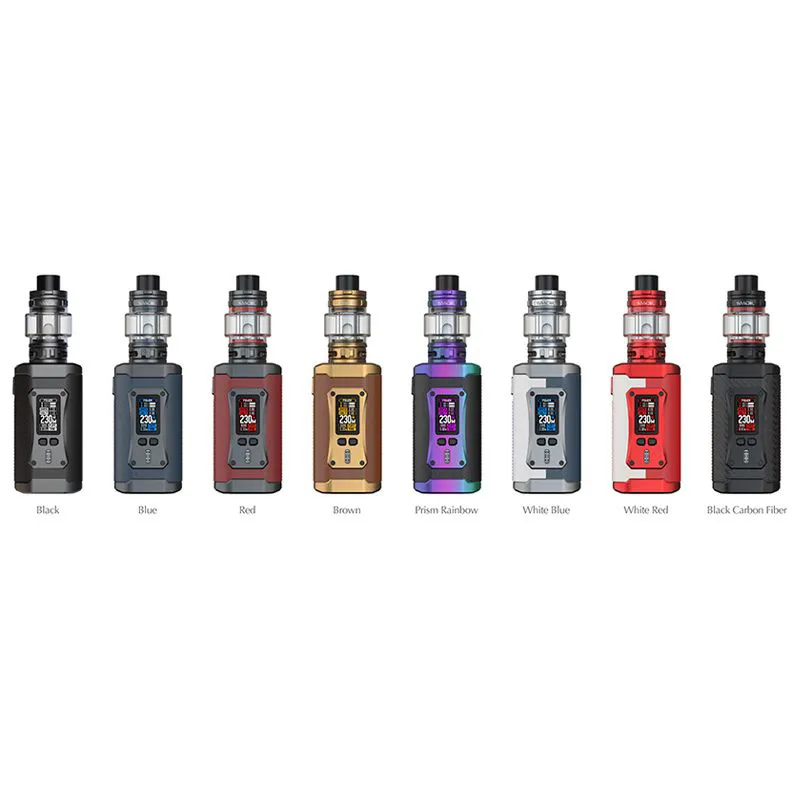 소매! Smok Morph 2 Kit 230W Morph Box Mod 7.5ml TFV18 탱크 상단 충전 시스템을 갖춘 듀얼 18650 셀에 의해 구동됩니다.