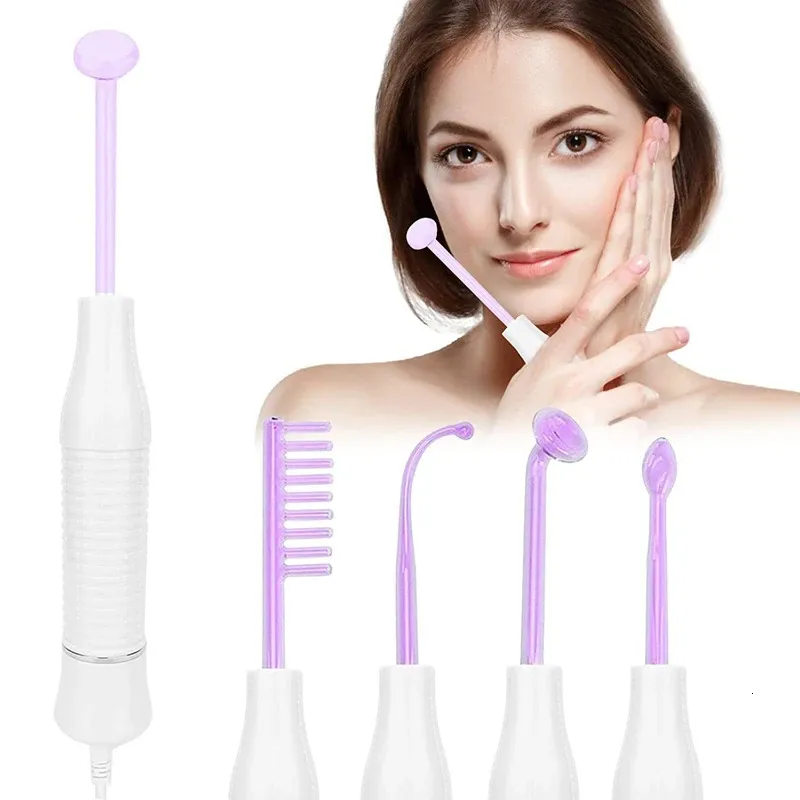 High Frequency Machine Skin Therapy Electrode Wand Neon Electrotherapy Glass Tube Acne Spot Remover Face Care Device 240226