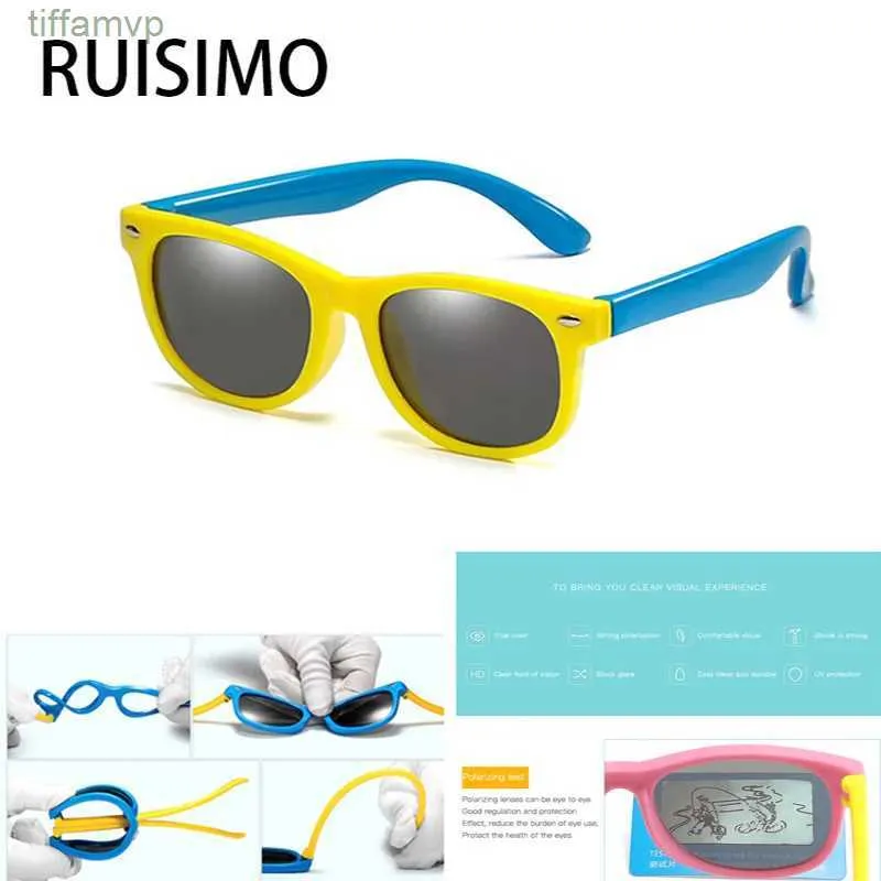 Luksusowe projektanci okulary przeciwsłoneczne Ruisimo Kids Polaryzowane chłopcy dziewczęta silikonowe prezent bezpieczeństwa dla dzieci dziecka Uv400 okulary gr5i