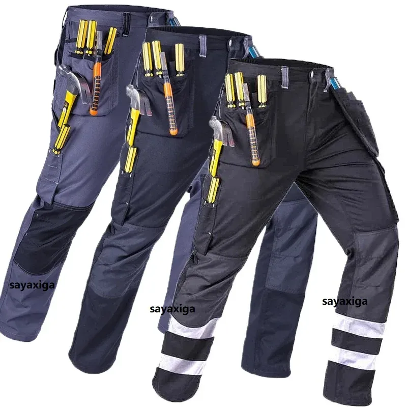 Pants 2023Cargo Pants Men's Casual Working Pants Fashion Pantalon Homme Streetwear Trousers Hi Vis Outdoor Electric Worker pants M5XL