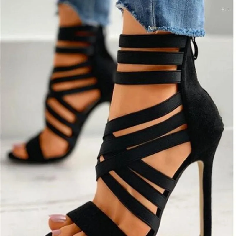 Dress Shoes 2024 Summer Women's Sexy Open Toe Gladiator High Heels Party Wedding Sandals