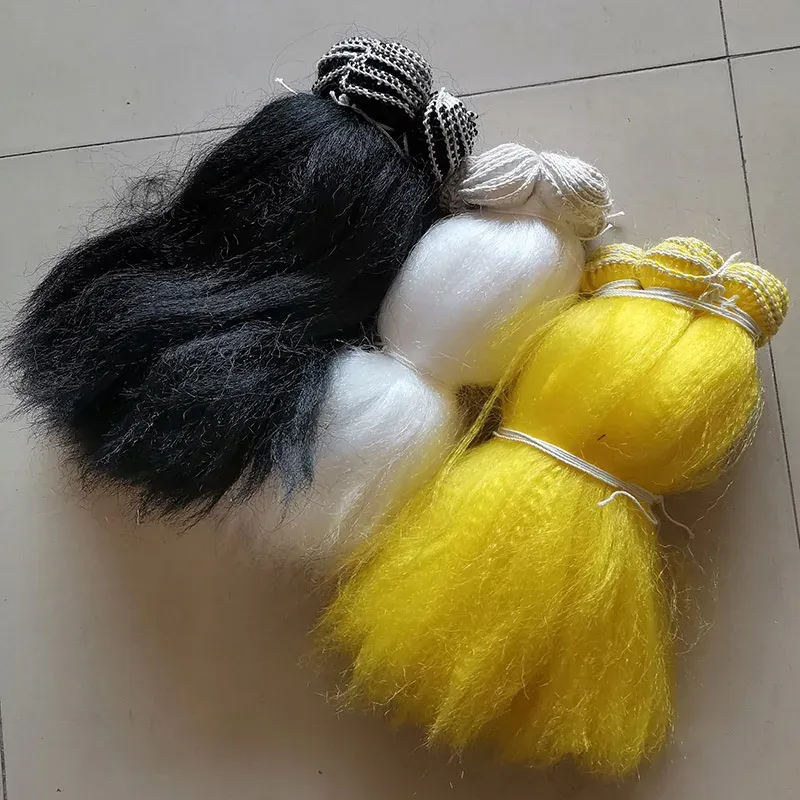 Sanat Kung Fu Wushu Dövüş Sanatları Ekipmanı Tai Chi Mızrak Tassel 10 PCS Siyah Sarı Beyaz Kırmızı Naylon Elyaf