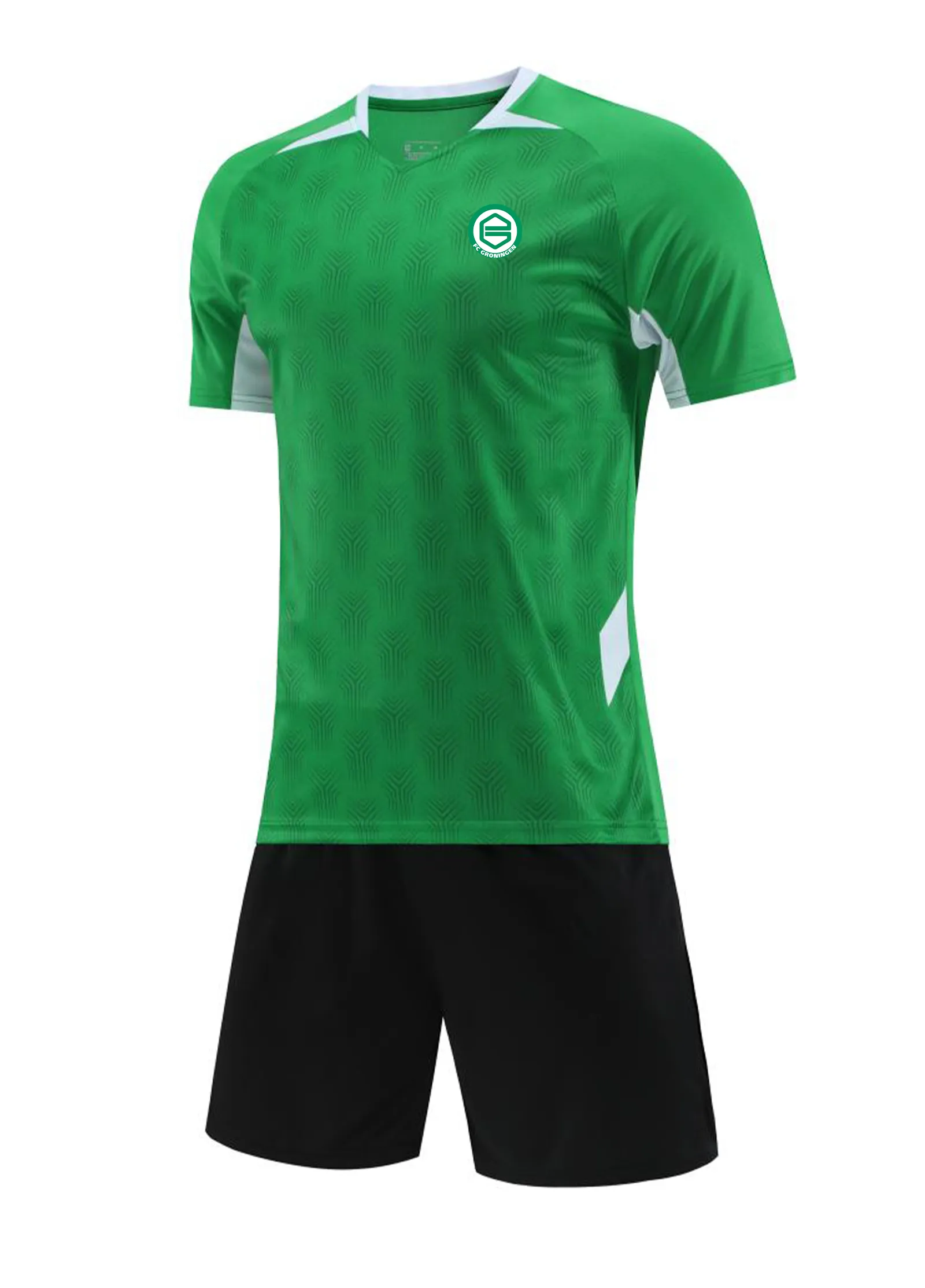 FC Groningen Men Childrentracksuits高品質のレジャースポーツ半袖スーツ屋外トレーニングスーツと薄いクイック乾燥Tシャツ