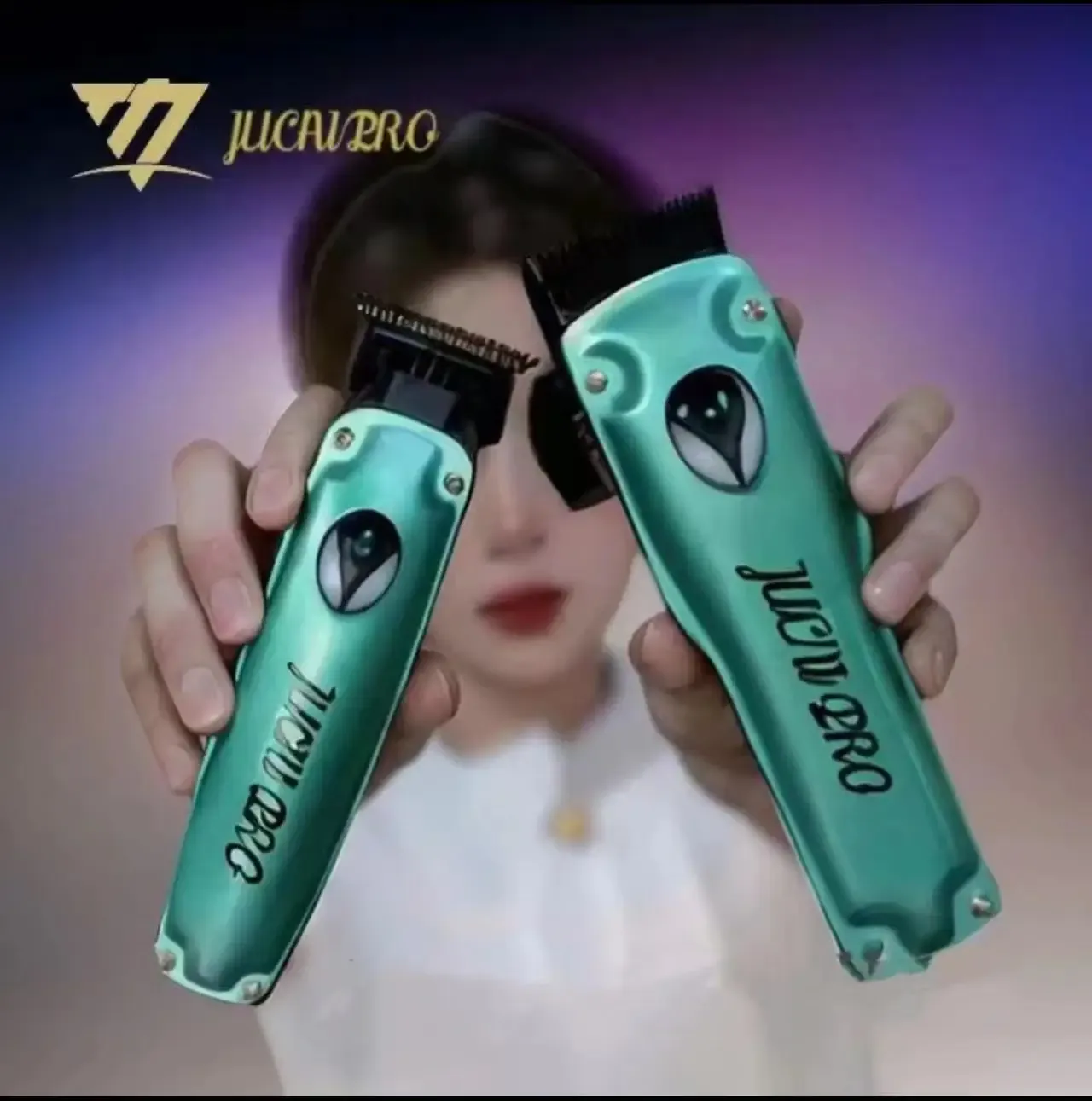 Trimmer nya Jucaipro Hair Demon Eyes Series Brushless Motor Emerald Green Importerad Ultrathin Clipper Trimmer Sculpting 7200 rpm High