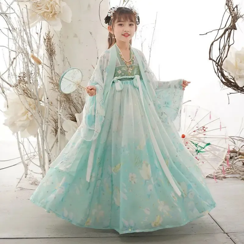 Chińska sukienka Hanfu dziewczynki Kostium Starożytne dzieci Karnawał Fairy Cosplay Pink za 315 240220