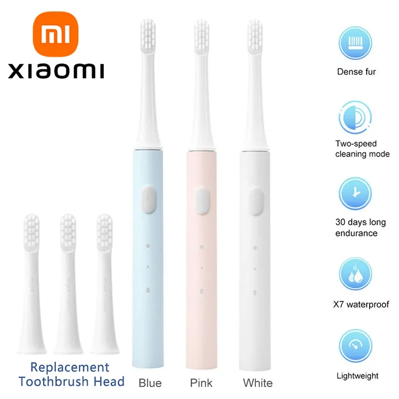 製品Xiaomi Mijia T100ソニックエレクトリック歯ブラシMIスマート歯ブラシカラフルなUSB充電式IPX7防水ヘッドヘッド