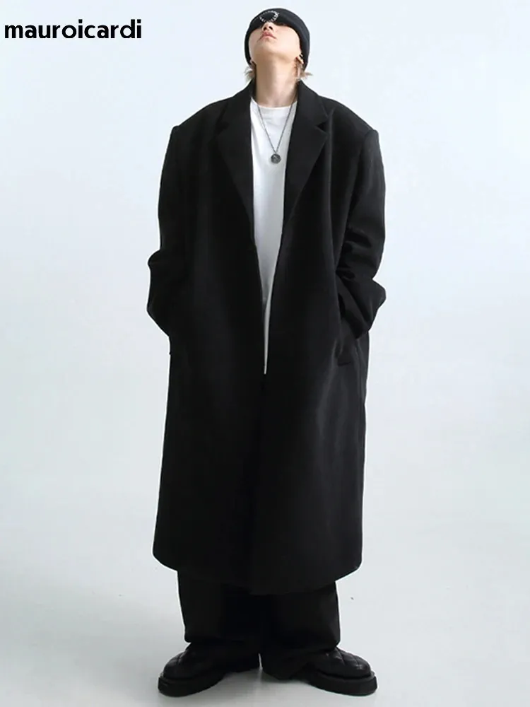 Manteau Long Hiver Homme - Trench Coat Cintré Décontracté & Affaires - Capuche Amovible - Chaud Et Élégant - Coupe Ajustée