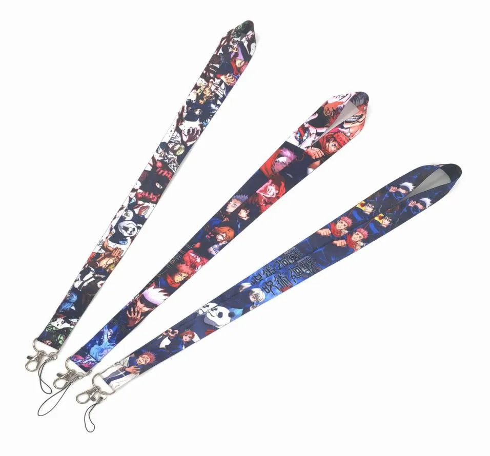 애니메이션 jujutsu kaisen neck straps 랜디드 휴대 전화 스트랩 ID 배지 홀더 로프 키즈 키 체인 키 링 코스프레 액세서리 6970946