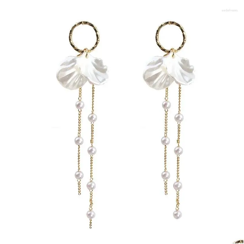 Boucles d'oreilles Fashion Shell Perle Gland Goujons Boucle D'oreille Pour Femmes Classique Élégance Bijoux Cadeaux De Fête Livraison Directe Otfwl