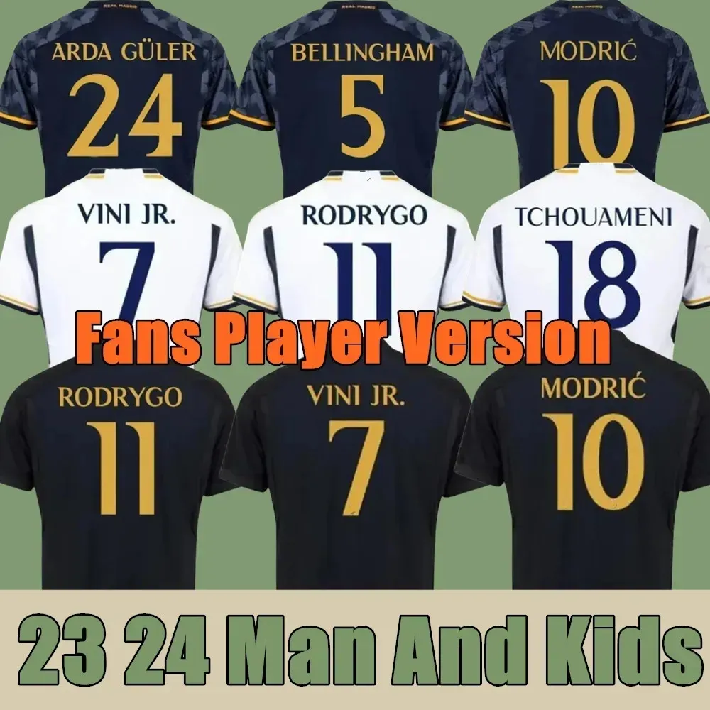 23 24 BELLINGHAM VINI JR Soccer Jerseys MODRIC MBAPPE Real Madrids RODRGO JOSELU COURTOIS BRAHIM KROOS 2023 2024 football shirt camiseta de futbol men kid uniform fan