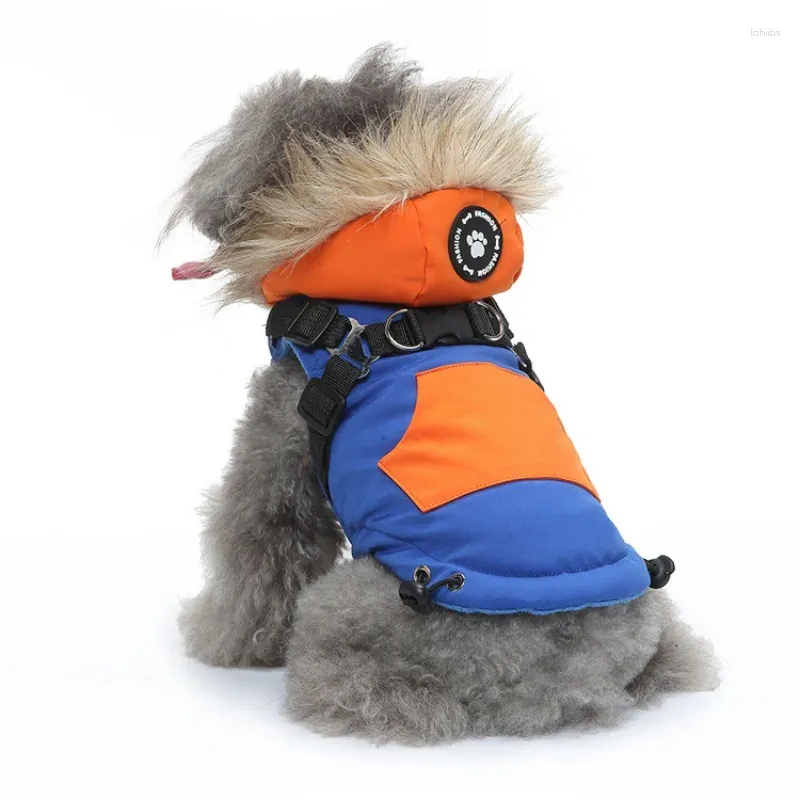 Hondenkleding Jas met ritssluiting op de borst voor honden Katoenen jas Glow Kleine en middelgrote kleding Chihuahua Tractiebenodigdheden Winter