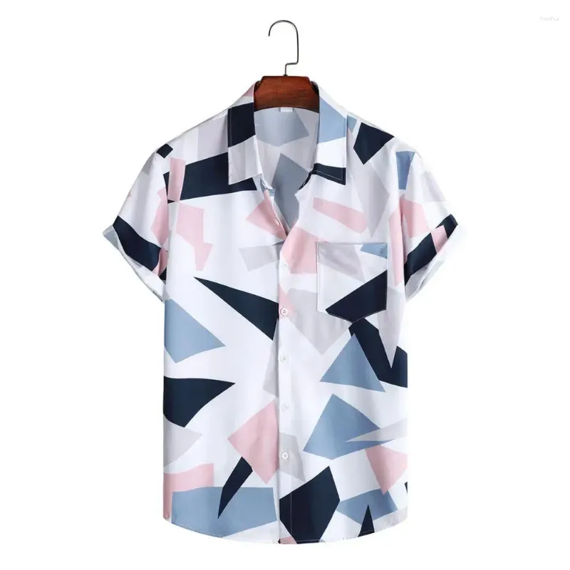 Chemises décontractées pour hommes Coupe ample Chemise pour hommes Chemise à imprimé floral hawaïen Vacances pour haut de plage doux avec poche poitrine