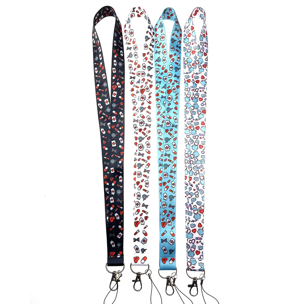 Cartoon Arts Verpleegkundige Nekkoord Lanyards Sleutelhanger Badge Houder Id-kaart Pass Hang Touw Lariat Lanyard voor sleutelhangers Accessoires