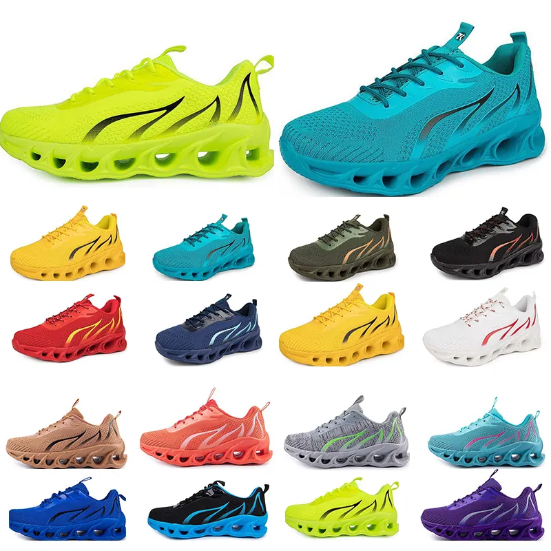 MENSCHOENEN Running 2024 Spring Flat Shoes Soft Sole Bule Gray Nieuwe modellen Mode Kleur Blokkering Sport Big Size 17 95