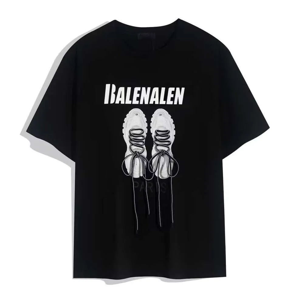 Tee Balencaigaly Balencigaly Men Sleeve and Women T Shirt Loose Paris Daddy Sneaker Shoe Short Shirt Print Lover Crew Neck Necka Breable Overized Clothing Large01